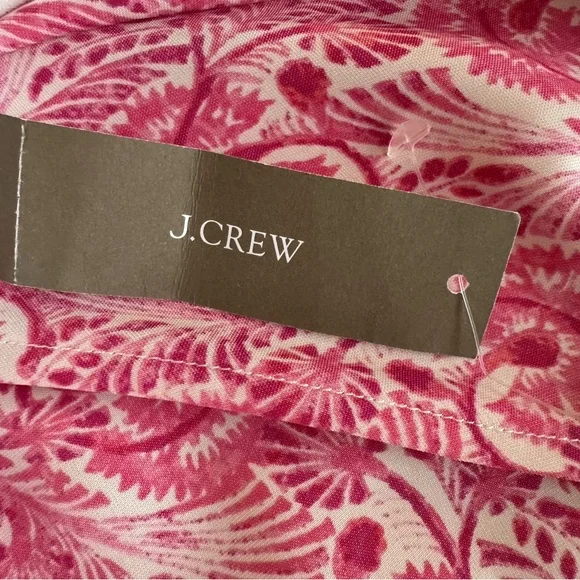 J. Crew Pink and White Paisley Satin Midi Skirt. NWT - Picture 5 of 6